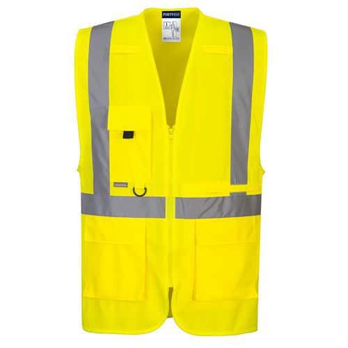 Hi-Vis executive vesta s vreckom na tablet, žltá