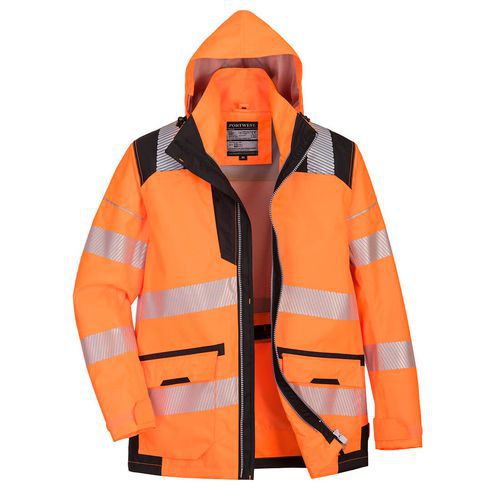 PW3 Hi-Vis 5 v 1 bunda, čierna/oranžová